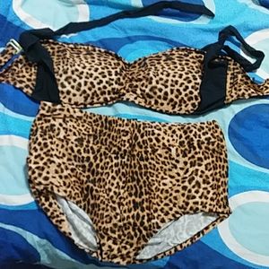 s4a leopard print halter bikini